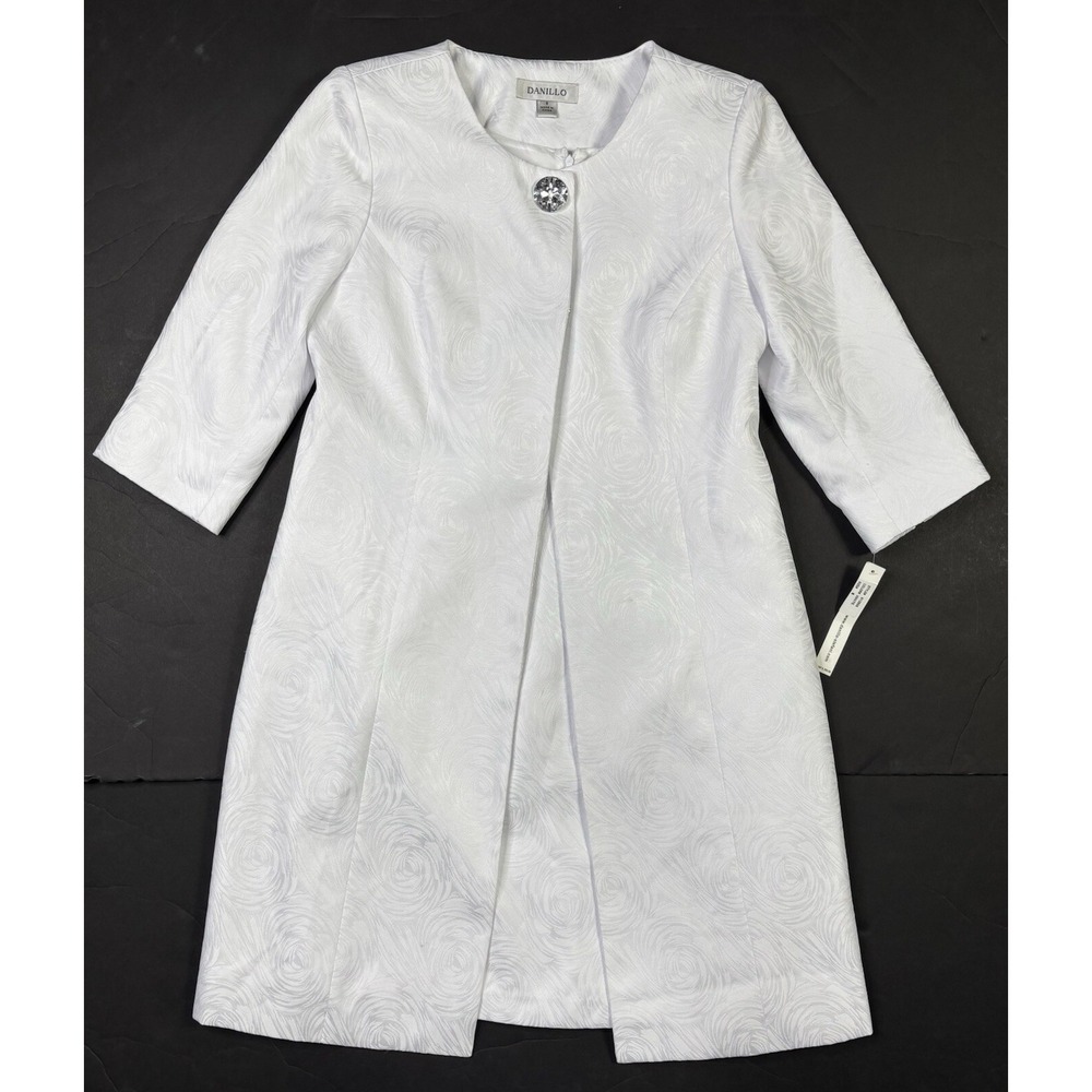 Danillo Dress Suit Size Woman's 8 New White 2 Piece Dress & Jacket